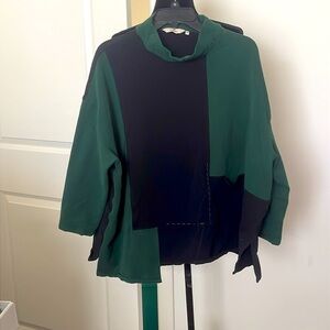 Cheyenne Black Green Long Sleeve Tunic Pullover Size XS